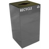 WITT GeoCube Square Recycling Receptacle w/ Combo Opening - 28 gallon, Charcoal